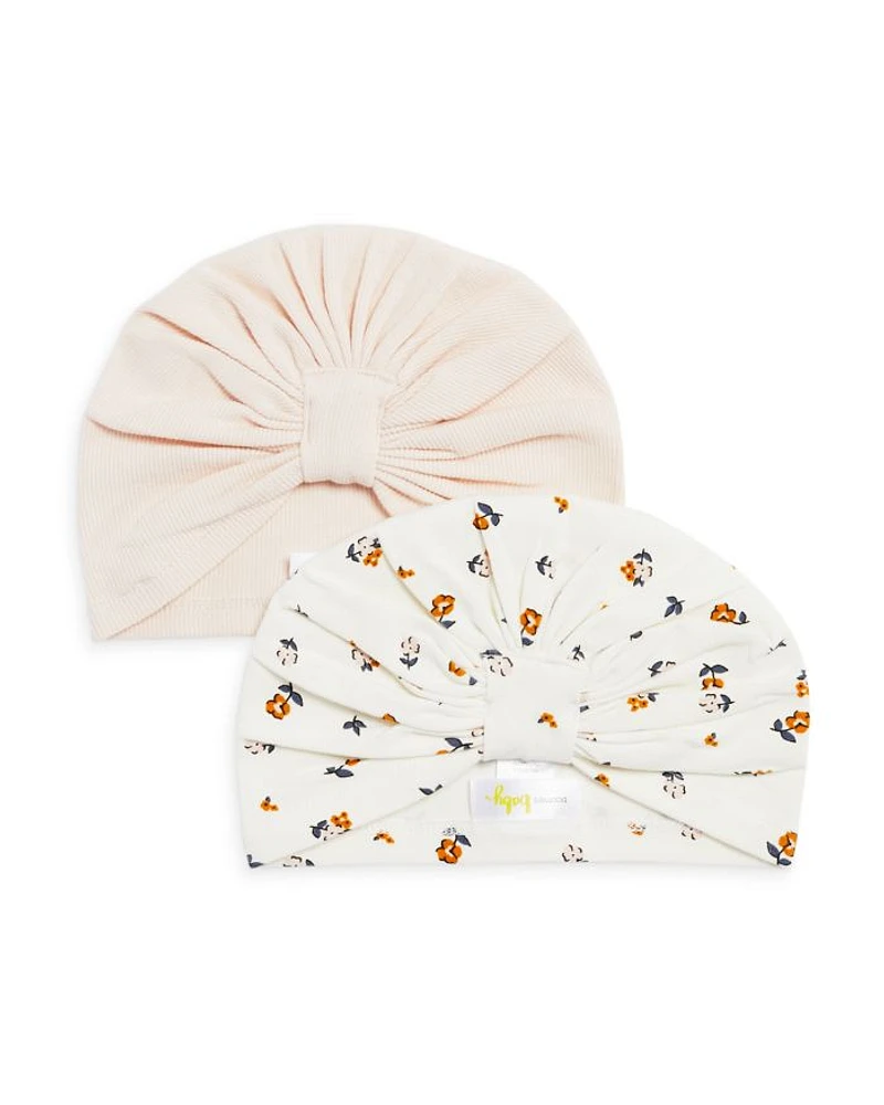 Girls' Solid & Floral Knit Hats, 2 Pack - Baby