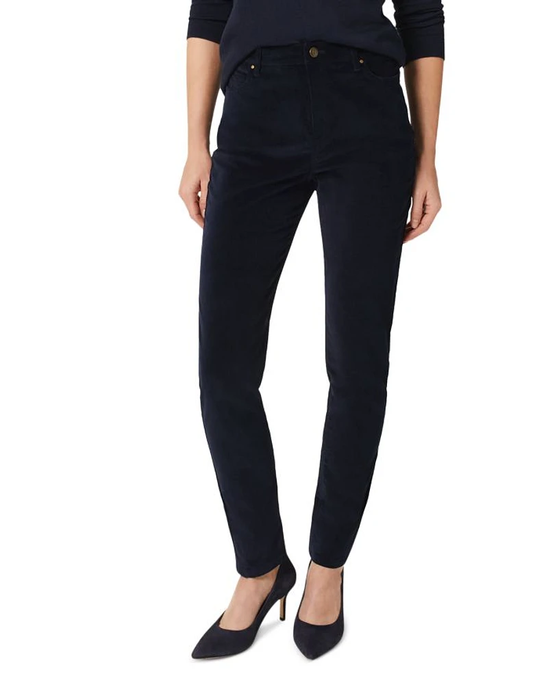 Cotton Blend Velvet Mid Rise Straight Leg Gia Jeans