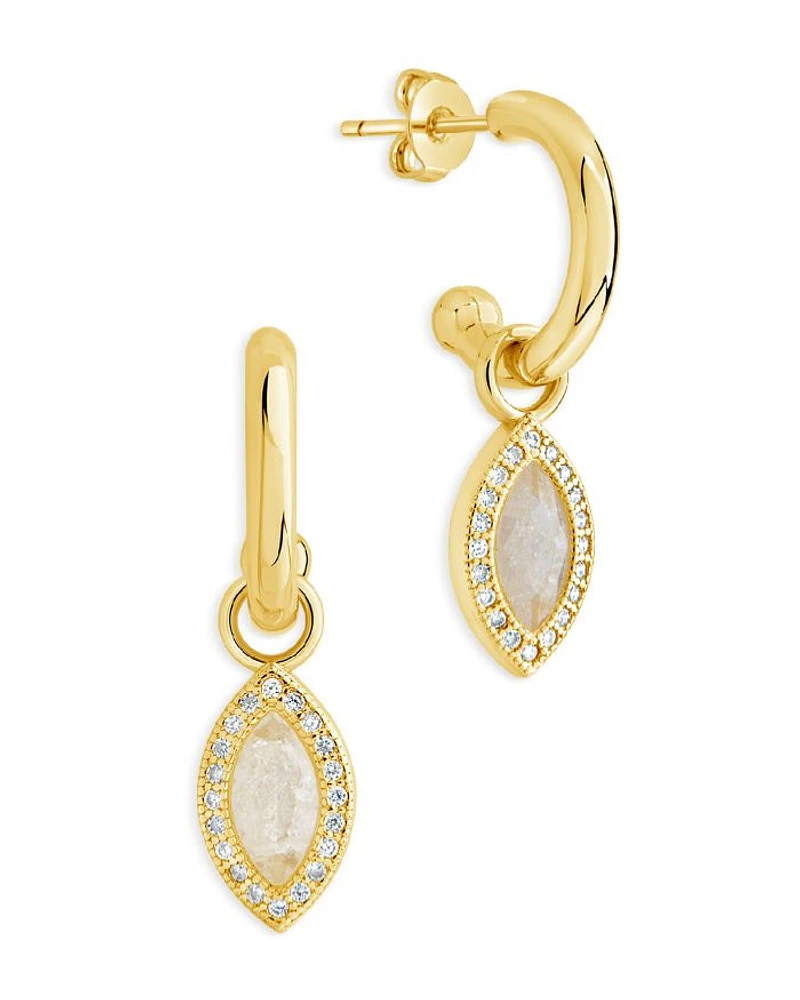 Calla Crystal Drop Hoop Earrings