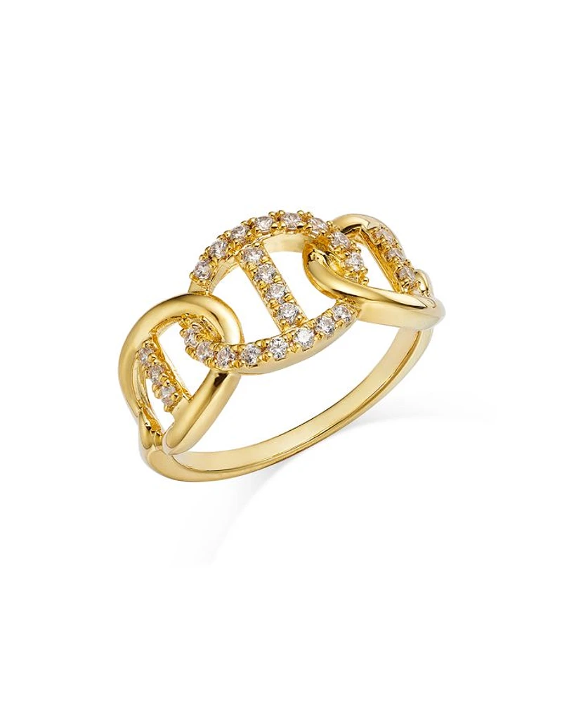 Diamond Link Ring in 14K Yellow Gold, 0.25 tcw