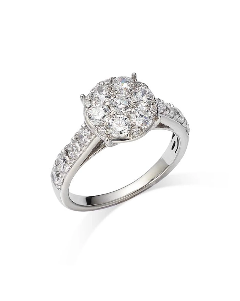 Diamond Cluster Ring in 14K White Gold