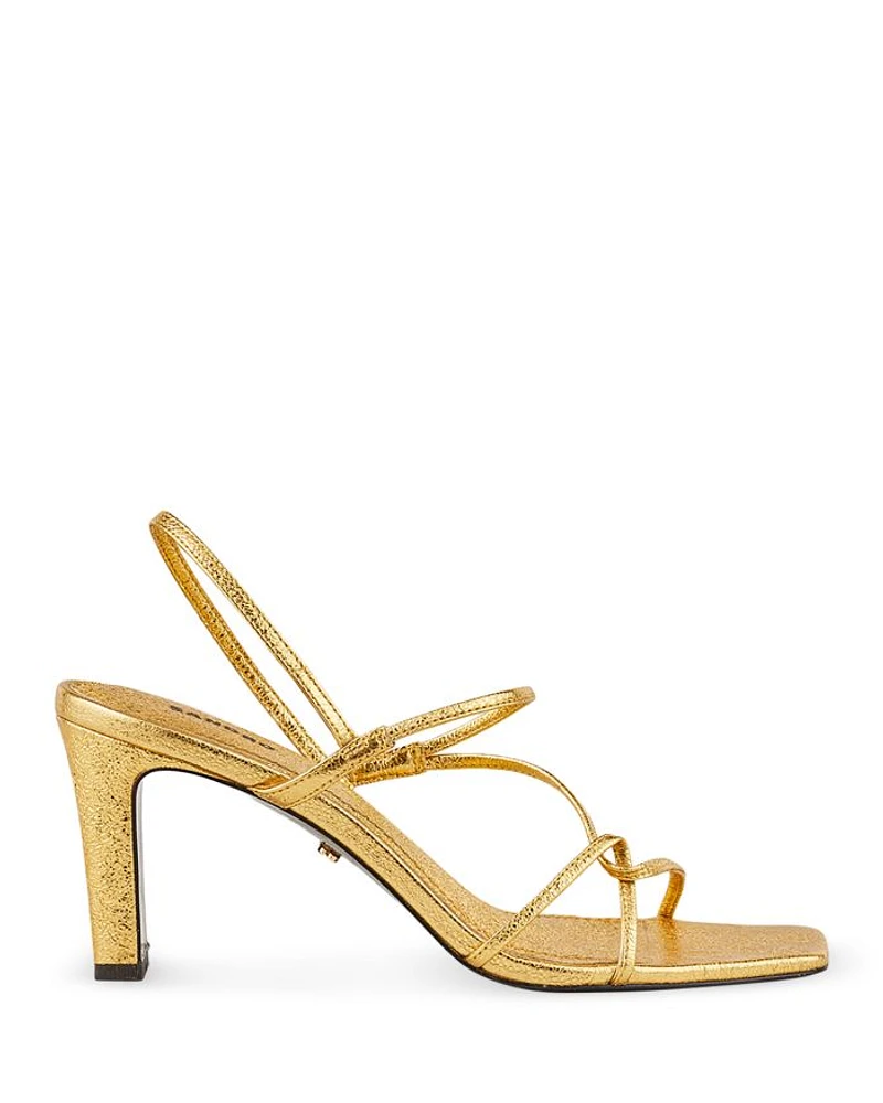 Women's Faye Metallic Square Toe Strappy Slingback Sandals