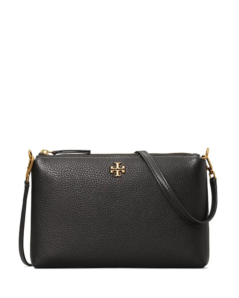 Small Kira Pebbled Leather Top-Zip Crossbody