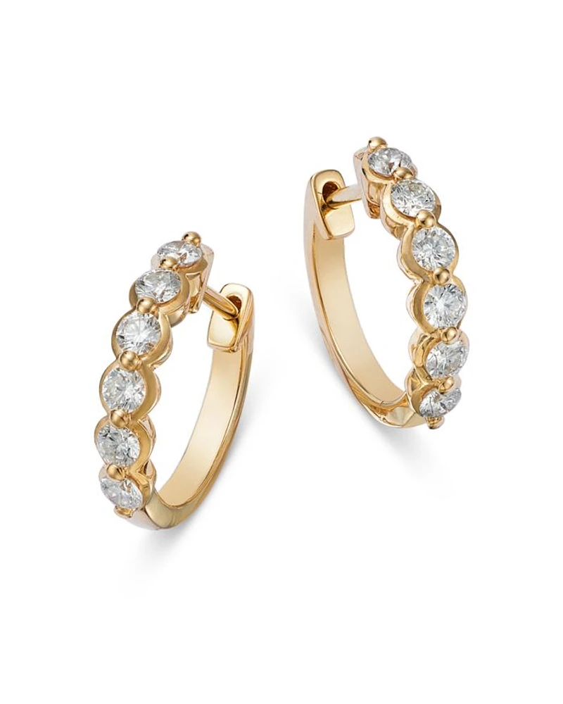 Diamond Small Huggie Hoop Earring Collection 14K Gold, 0.50 tcw