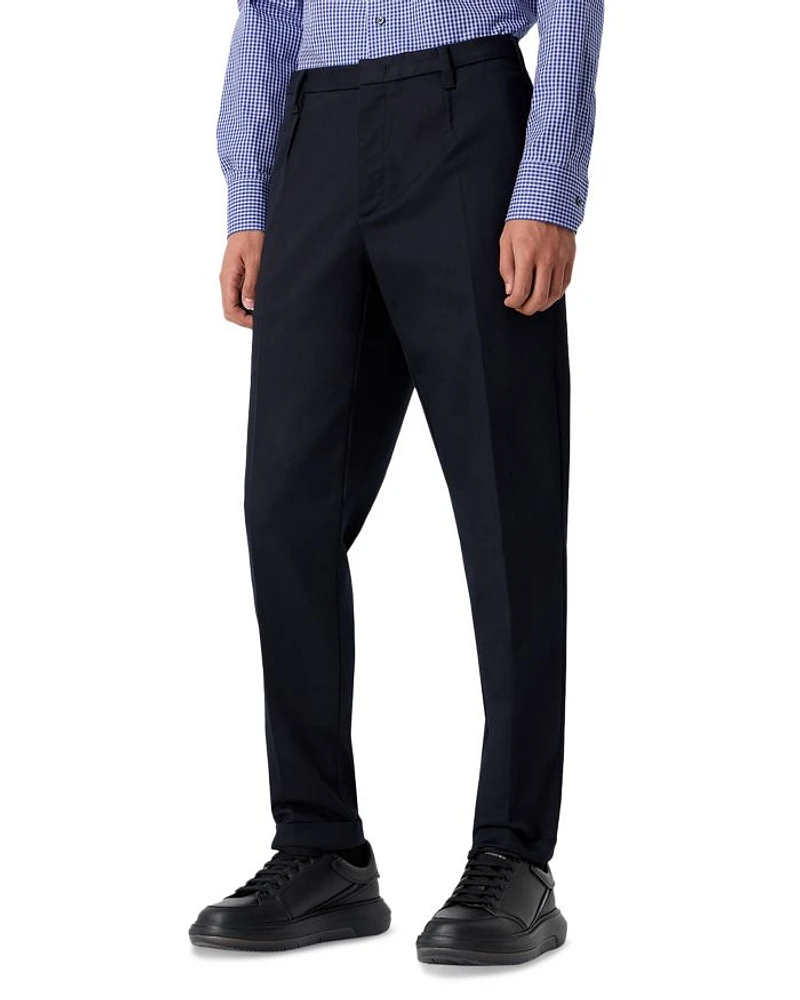 Cotton Stretch Pleated Pants