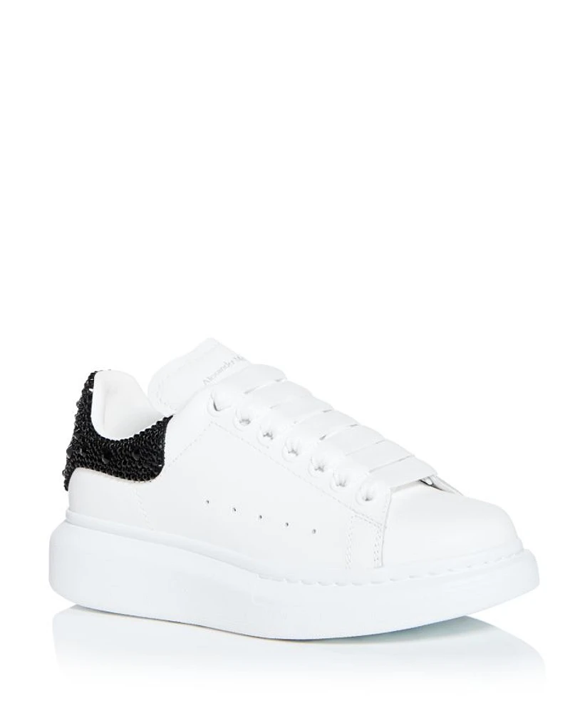 Women's Oversized Crystal Embellished Heel Sneakers