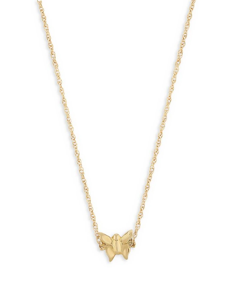 Children's Butterfly Pendant Necklace in 14K Yellow Gold