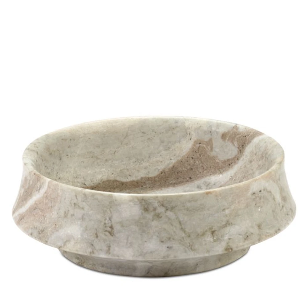 x Kelly Wearstler Dune Light Brown Medium Marble Footed Bowl