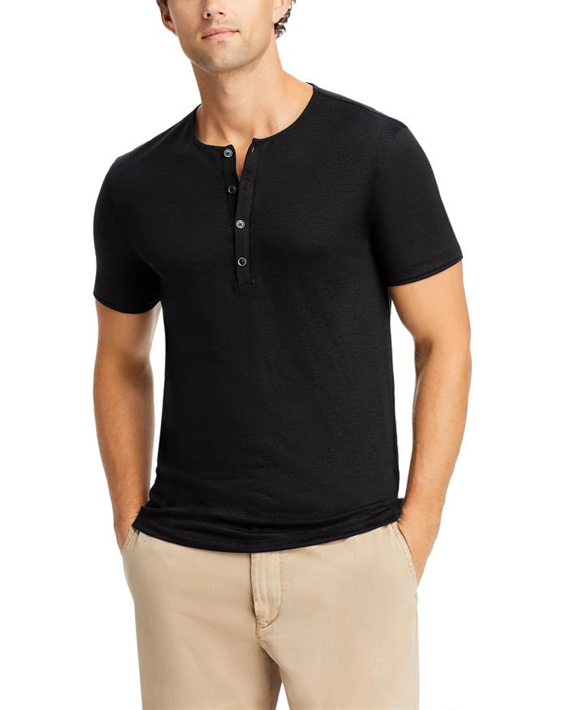 Linen Short Sleeve Henley