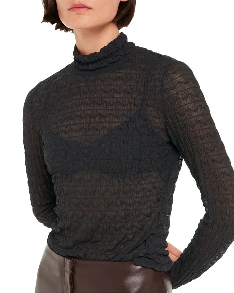 Textured Ruched Top