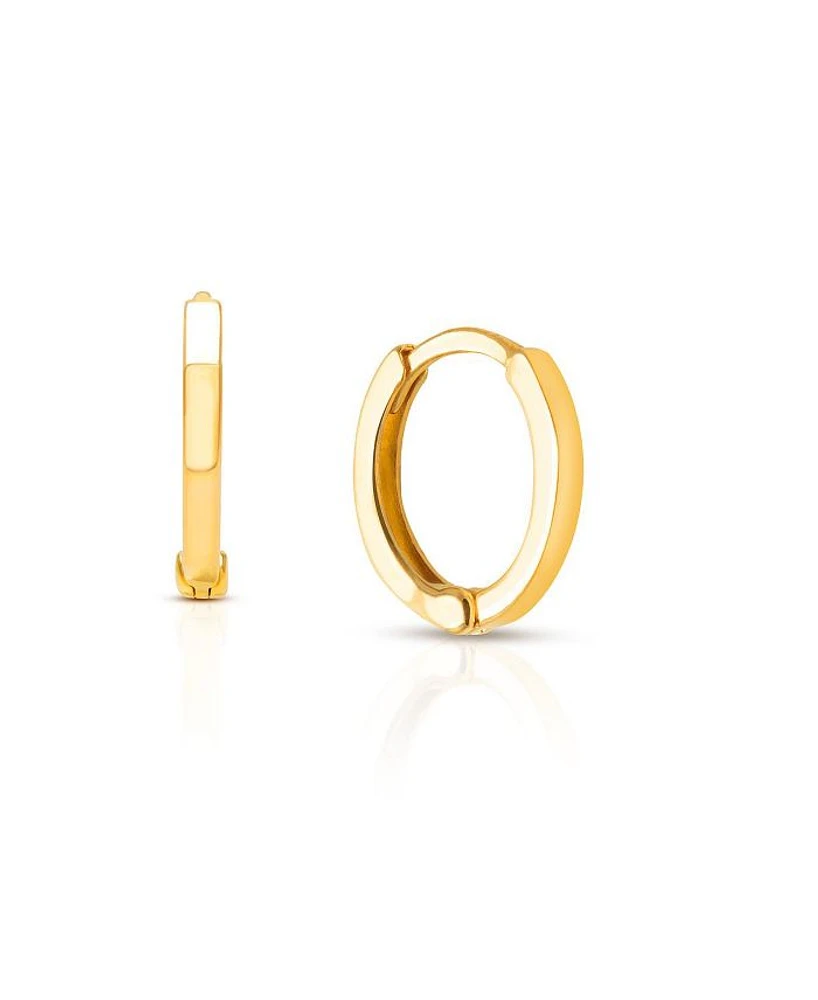 Girls' 14K Gold Modern 11mm Huggie Hoop Earrings - Little Kid, Big Kid