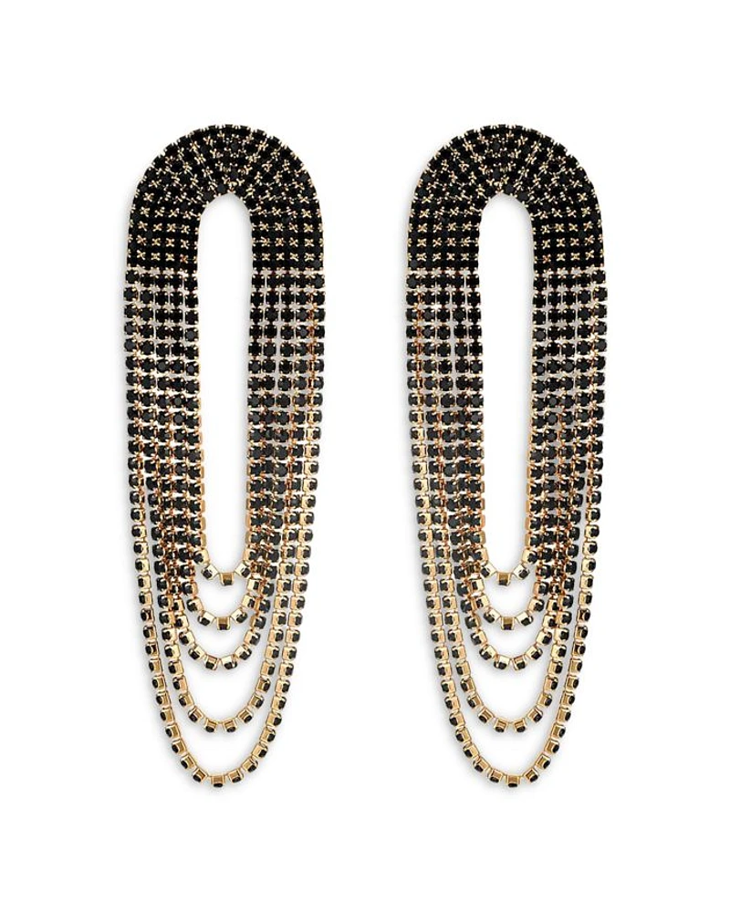 Draped Arc Fringe Earrings in 18K Gold Plated