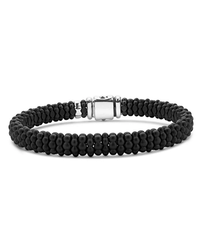 Men's 18K Yellow Gold & Sterling Silver Black Caviar Beaded Bracelet - Exclusive