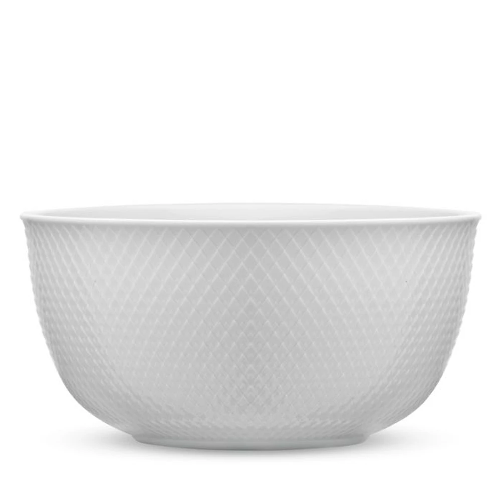 Lyngby Porcelain Rhombe Serving Bowl, White