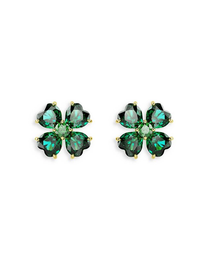 Idyllia Crystal Clover Stud Earrings