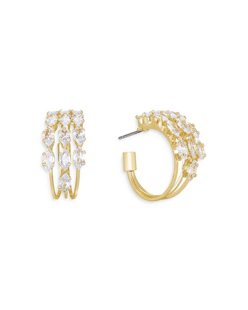 Multi Cubic Zirconia Hoop Earrings
