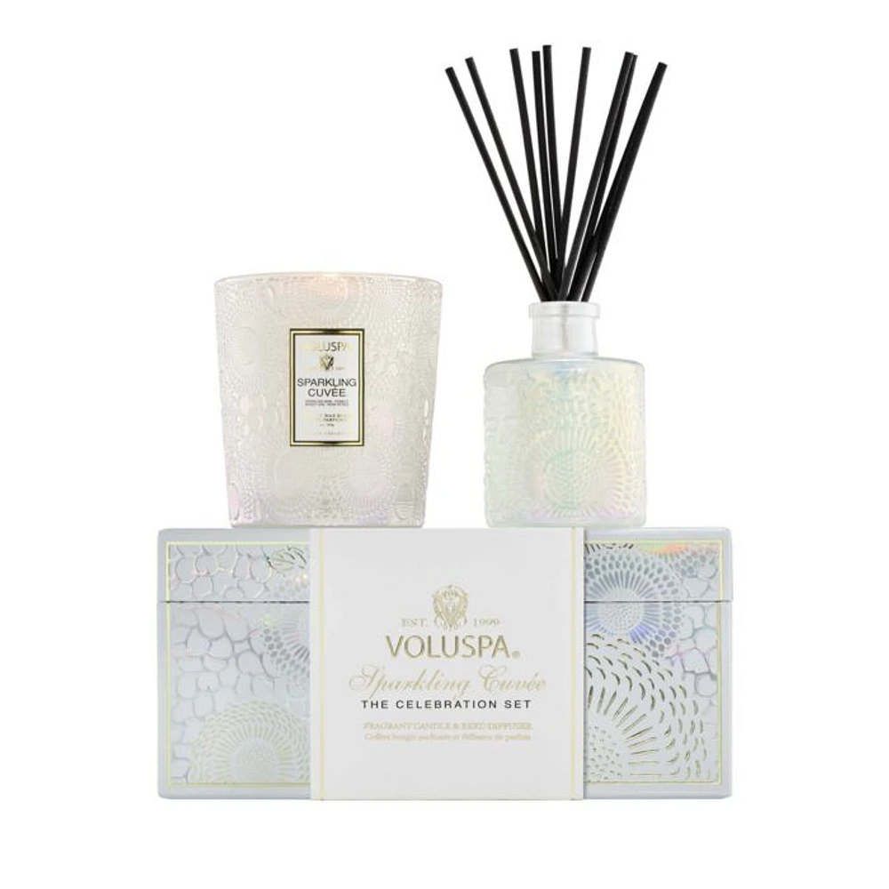 Sparkling Cuvée Celebration Candle & Reed Diffuser Gift Set