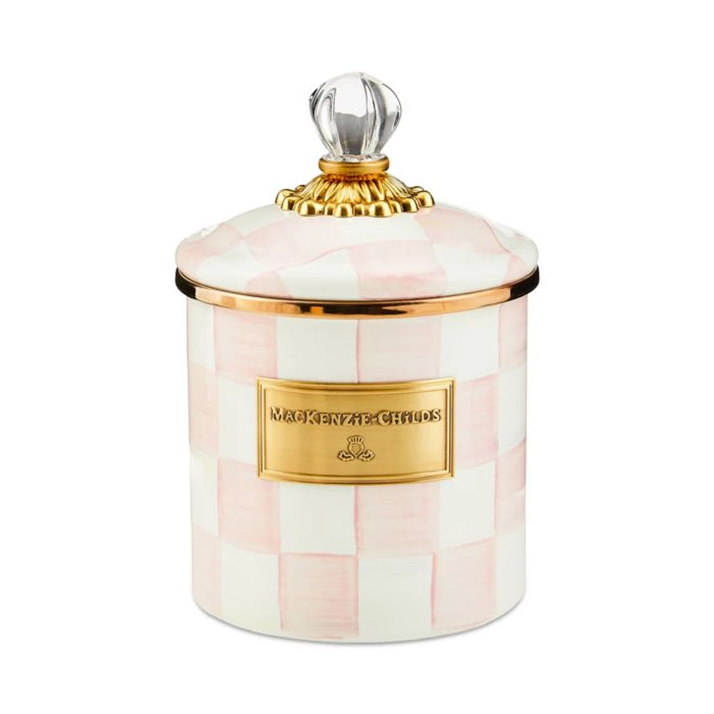 Rosy Check Enamel Canister