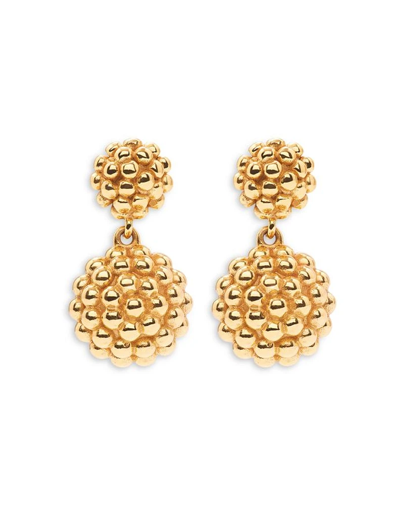 Berry Double Drop Earrings in 18K Gold Plated