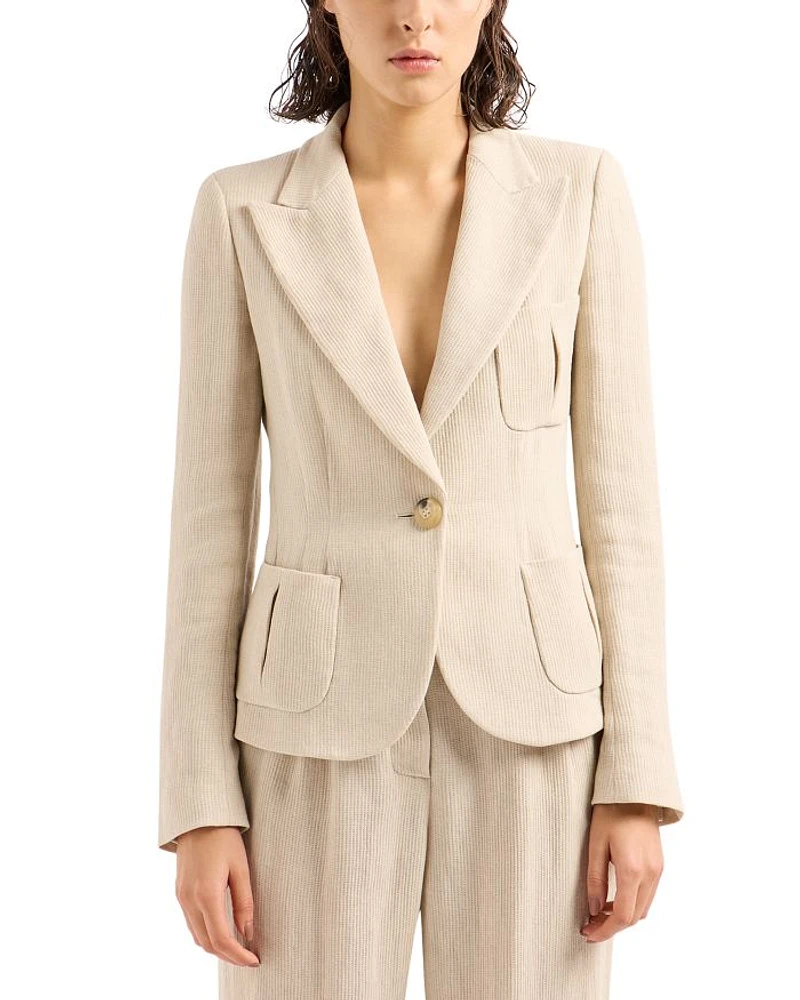Textured Linen Blend Blazer