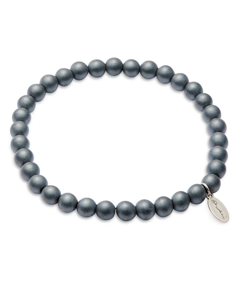 Matte Hematite Beaded Bracelet