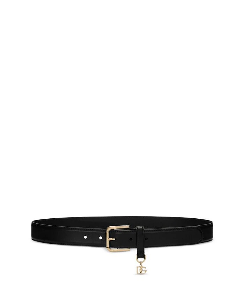 Women's Logo Charm Leather Belt