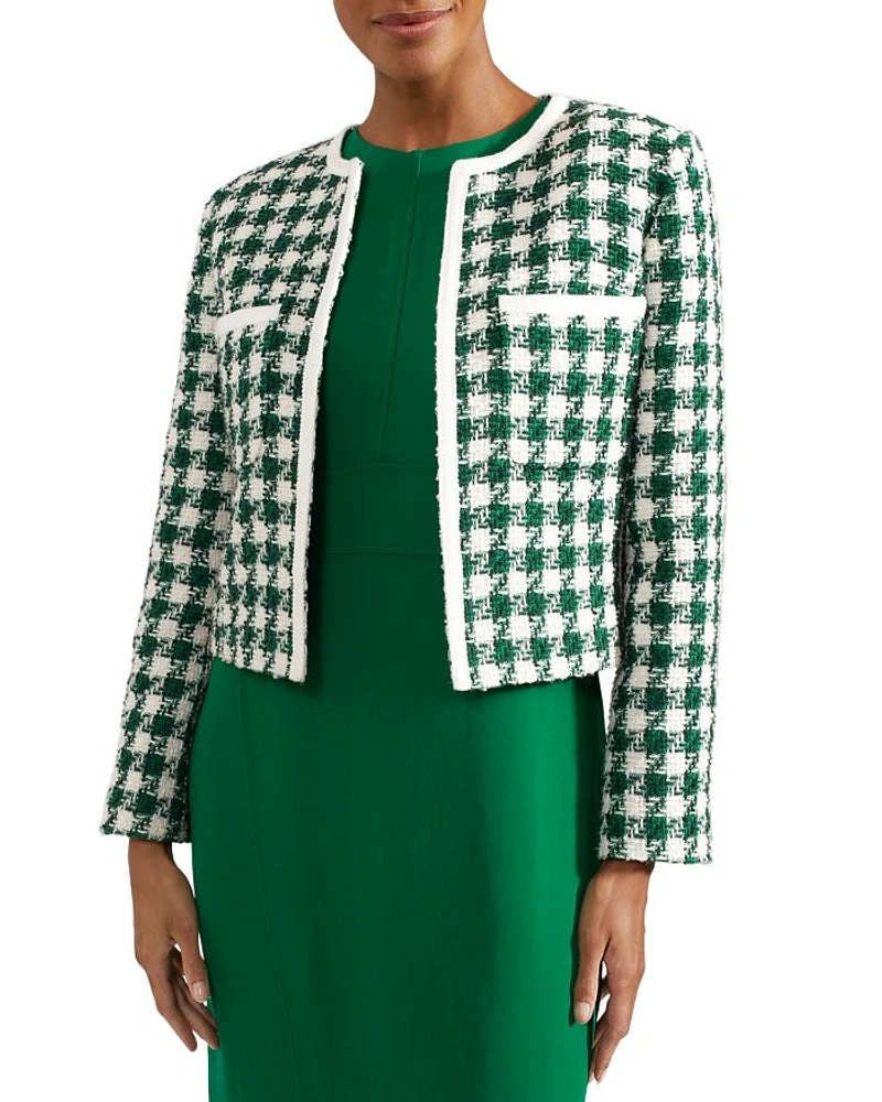 Genevieve Houndstooth Checkered Jacket