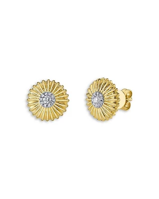 14K Yellow Gold Eden Diamond Stud Earrings, 0.14 tcw