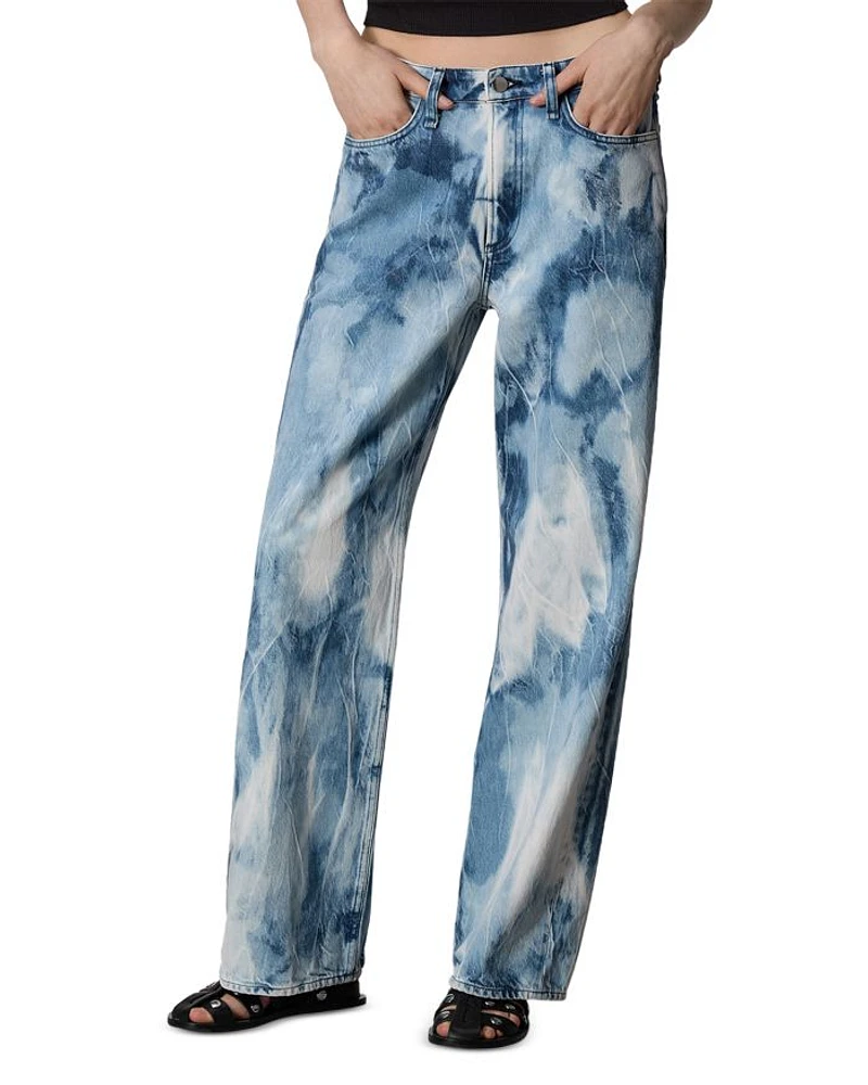 Logan Mid Rise Wide Leg Jeans Indigo Water Color