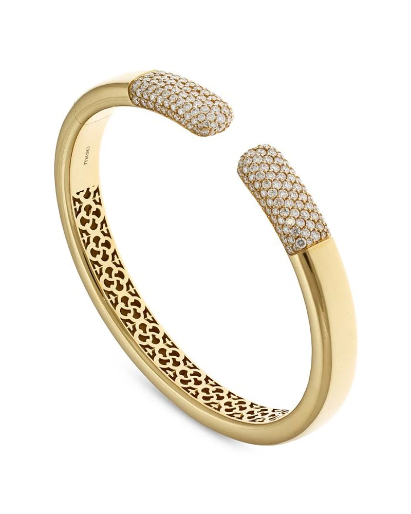 18K Yellow Gold Pave Diamond Bangle Bracelet - Exclusive