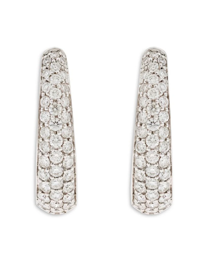 18K White Gold Via Fiori Chiari Diamond Huggie Earrings - Exclusive, Italy Campaign