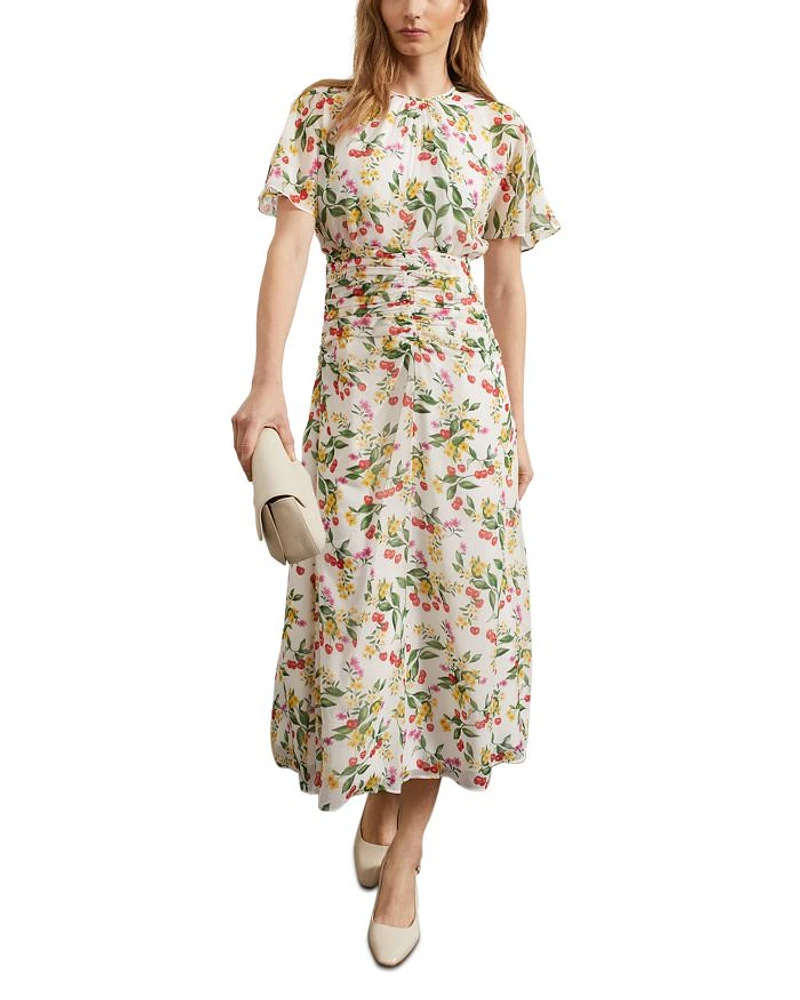 Tegan Printed Silk Dress