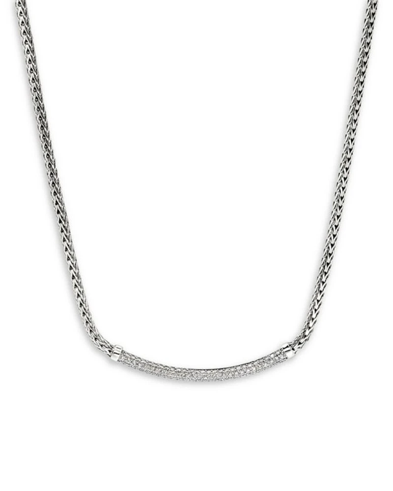Sterling Silver JH Essentials Diamond Pavé Necklace, 16-18"