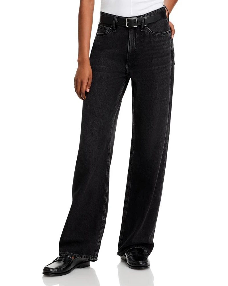 Featherweight Logan High Rise Wide Leg Jeans Jet Black