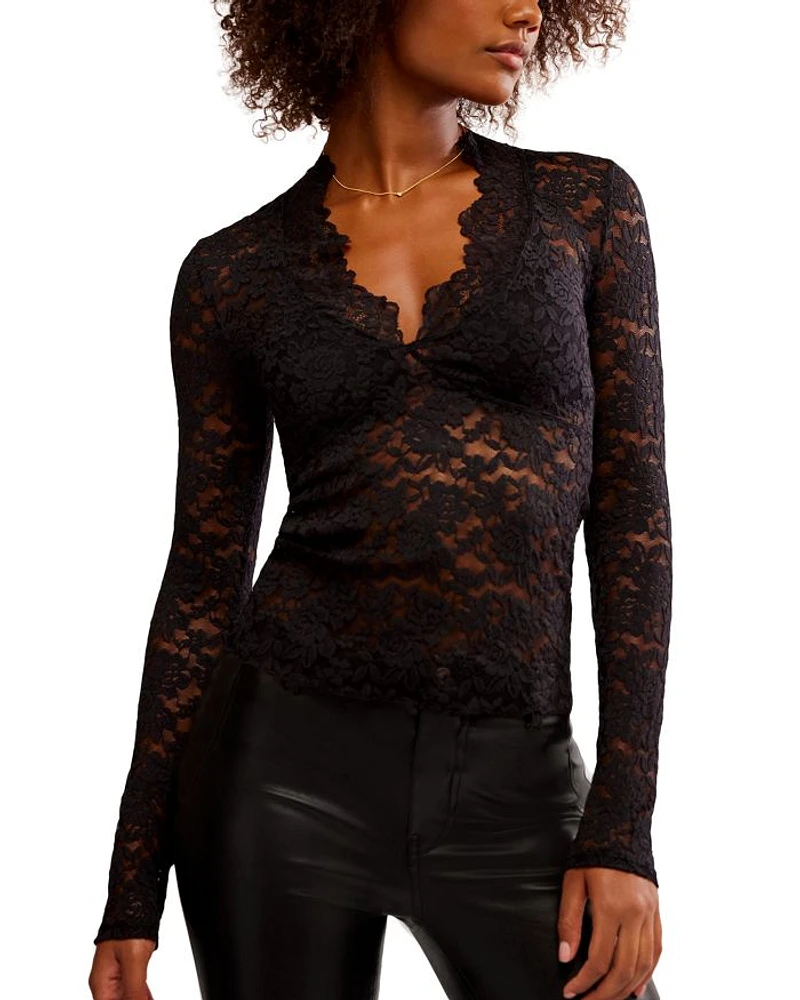 All Day Lace Long Sleeve Top