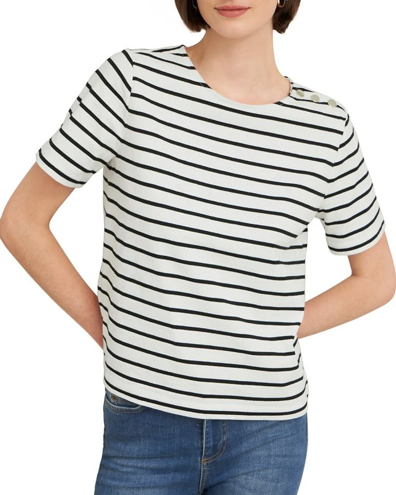 Bethan Striped Crewneck Top