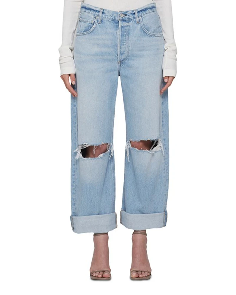 Ayla High Rise Baggy Cuffed Jeans