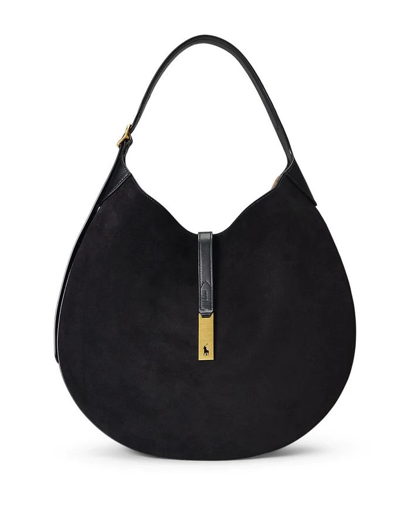 Polo ID Large Suede Shoulder Bag