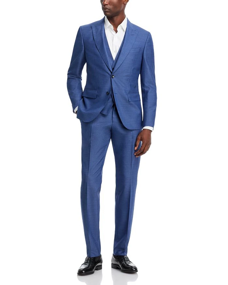 Huge 3 Piece Peak Lapel Slim Fit Suit
