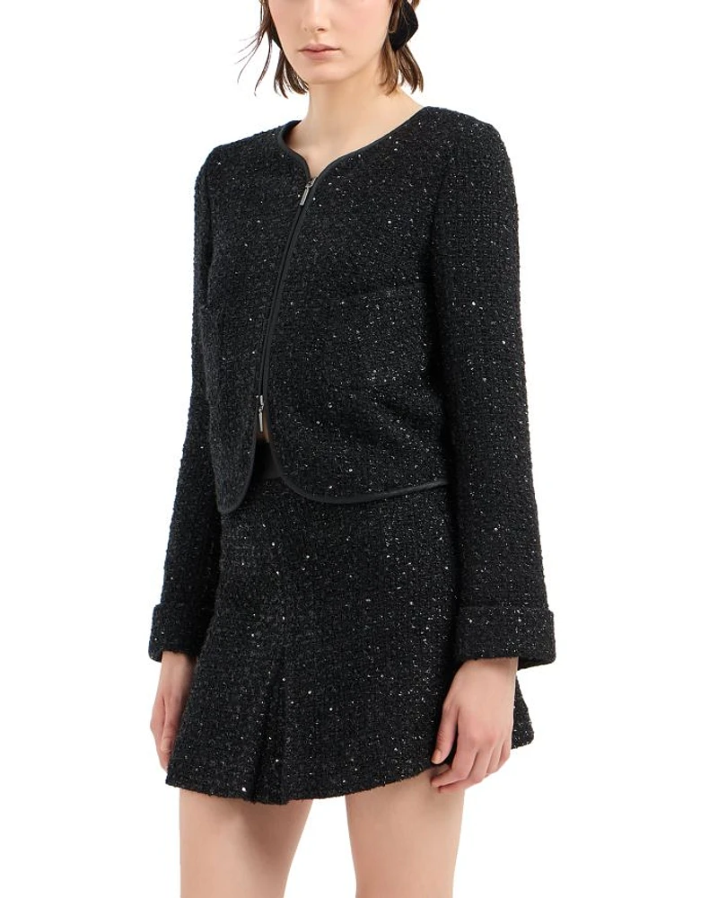 Metallic Tweed Mini Skirt
