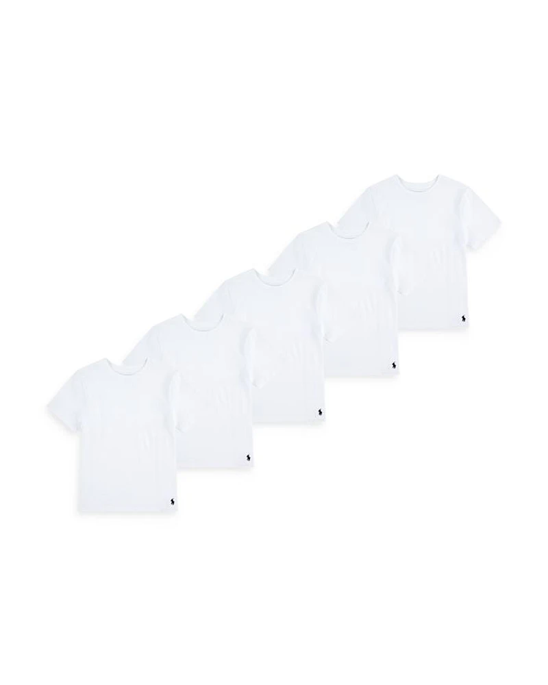 Boys' Crewneck Undershirts, 5 Pack - Big Kid