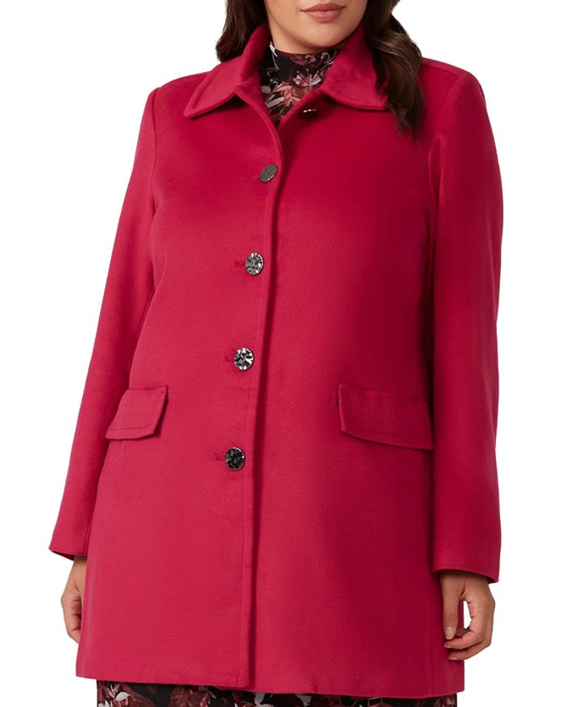 Plus Charm Single Breasted Coat