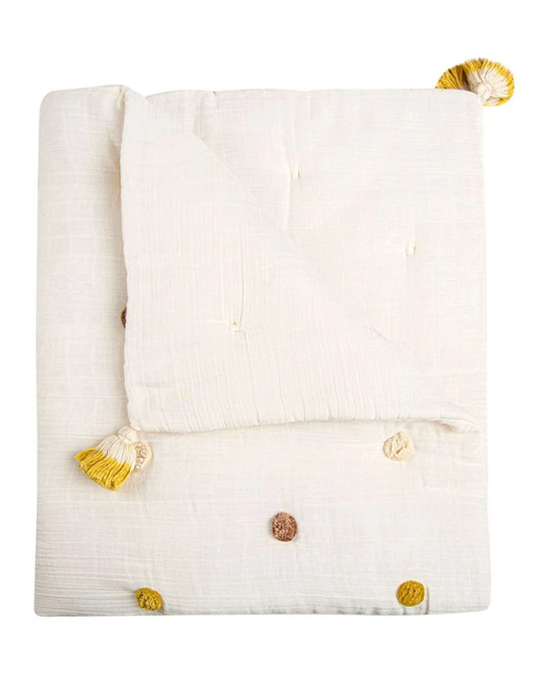 Kendi Pom Pom Quilted Blanket - Ages 0-36 Months
