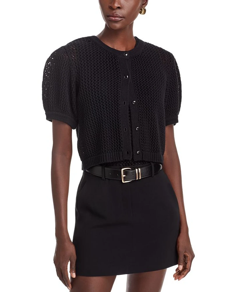 Samantha Crochet Cropped Cardigan Sweater