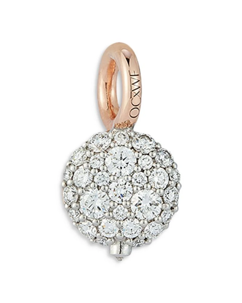 18K Rose & White Gold Diamond Chantecaille Small Pebble Charm Pendant