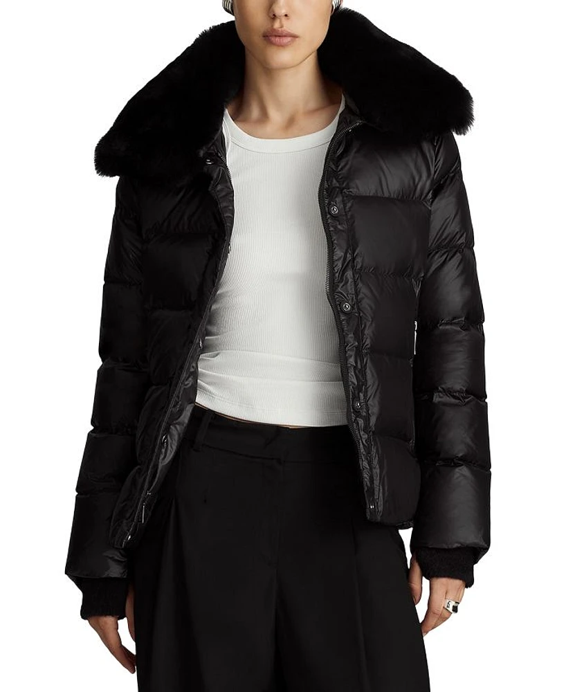 Vera Shearling Trim Down Coat