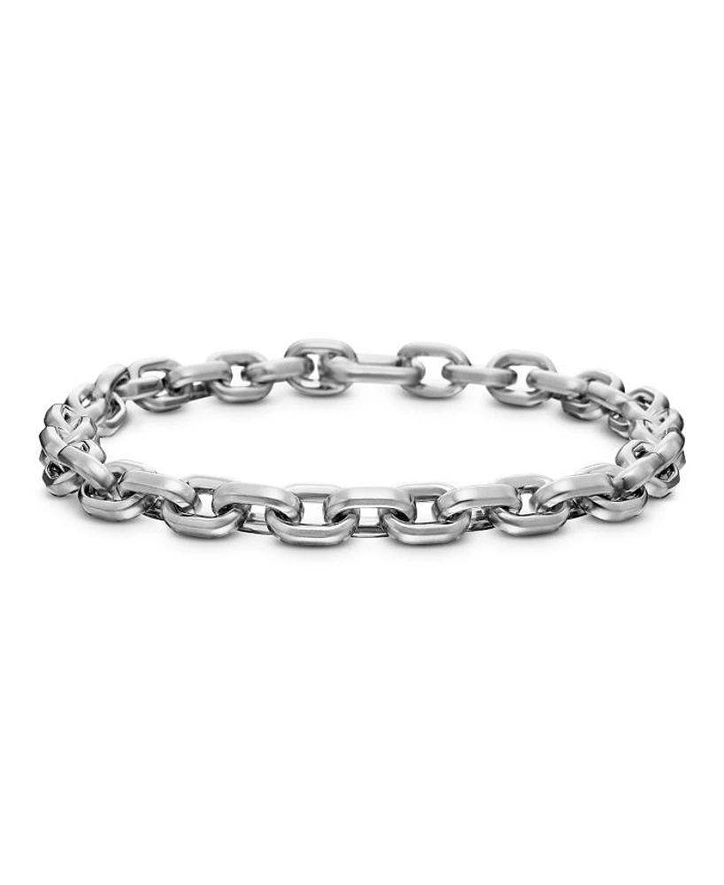 Men's Deco Chain Link Bracelet Sterling Silver, 6.5mm