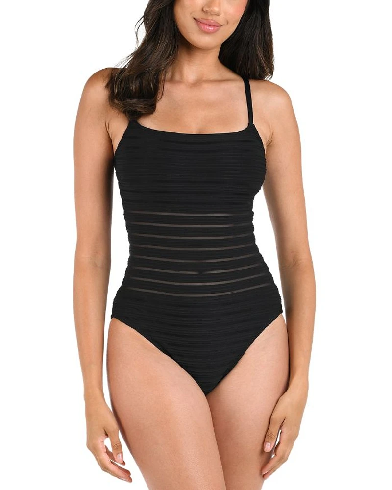 Ribbed One Piece Swimsuit