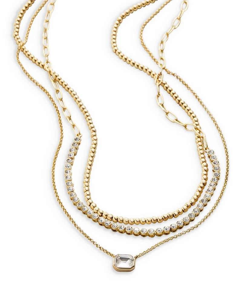 Kenna Crystal Layered Necklace, 16-19"