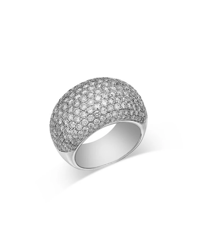 14K White Gold Diamond Pavé Ring, 3.5 tcw